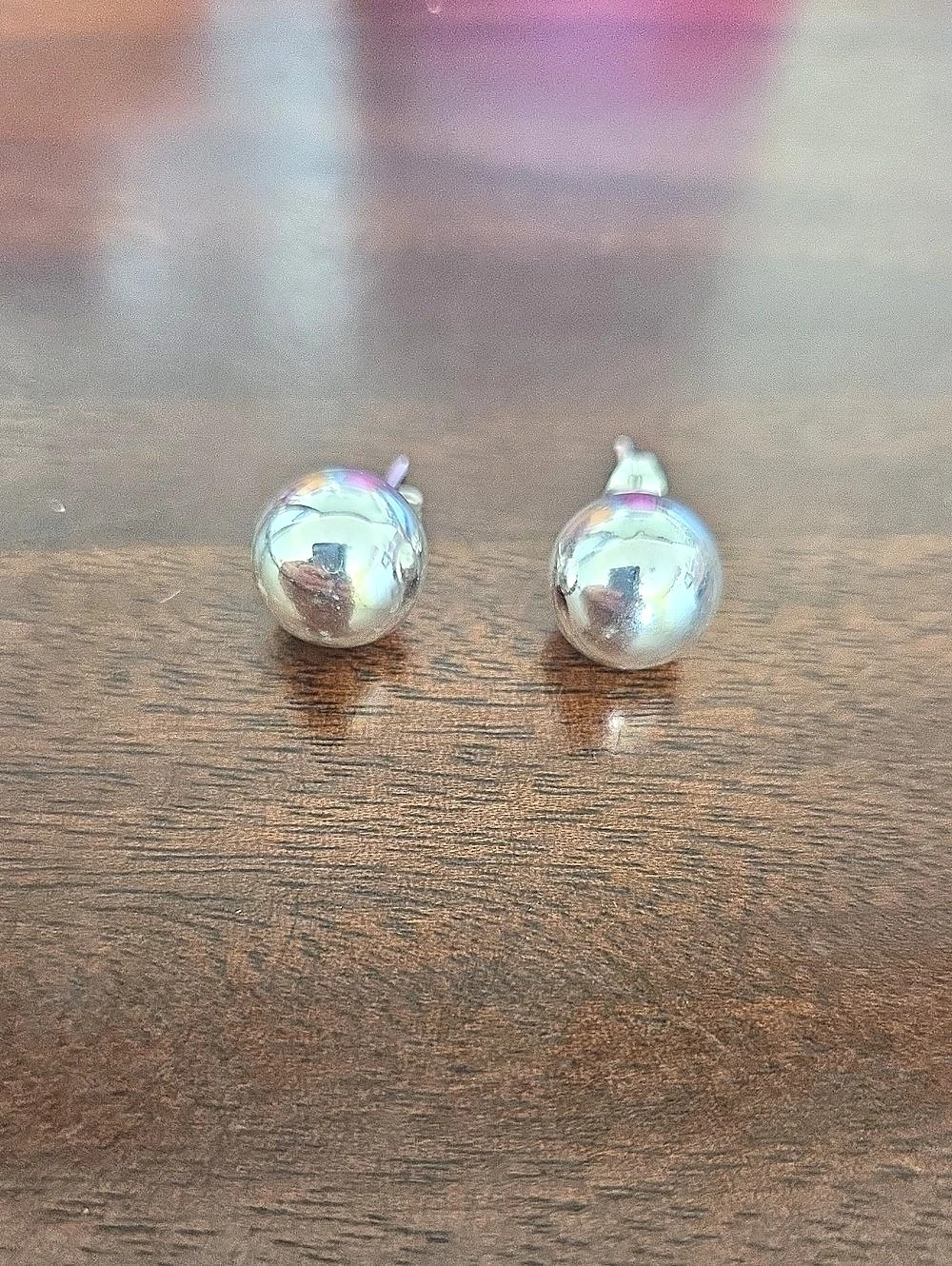 Silver Ball Stud Earrings